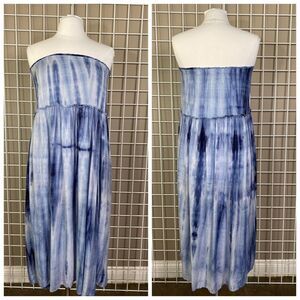 Honey belle Blue Tie Dye Layered Tulip Style Loungewear Cover-Up Dress/Skirt